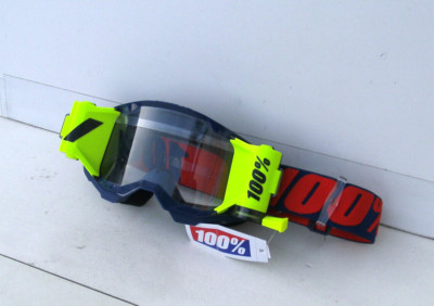 100% Strata 2 Brille mit Roll Off System mit 2 Rollen Schutz Film Dunkelblau