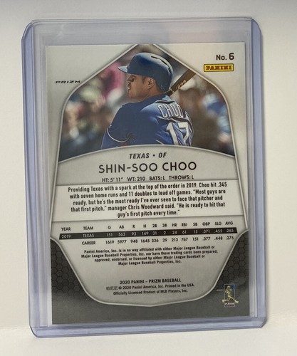 2020 Panini Prizm Baseball Blue Parallel Shin Shoo Choo Texas Rangers #6 MLB - Picture 2 of 2