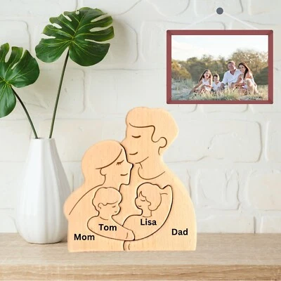 Personalisiertes Holz-Familienpuzzle mit Namen: Familien-DIY-Namenspuzzle,Gift - Bild 1 von 4