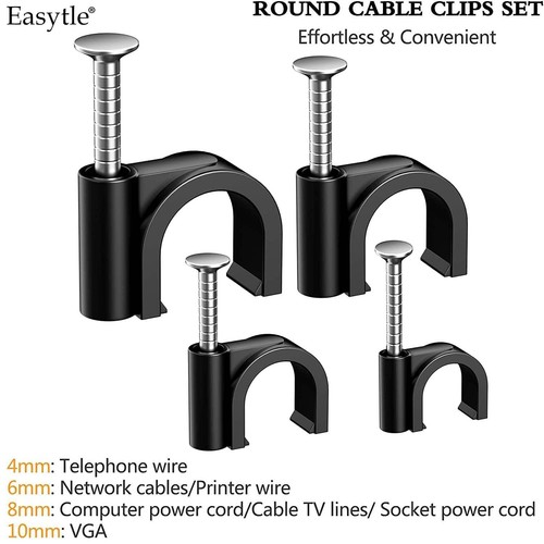 200 Pcs Cable Clips 4/6/8/10mm Nail In Cable Clips Cable Wire Clips Cable Tacks - Picture 3 of 8