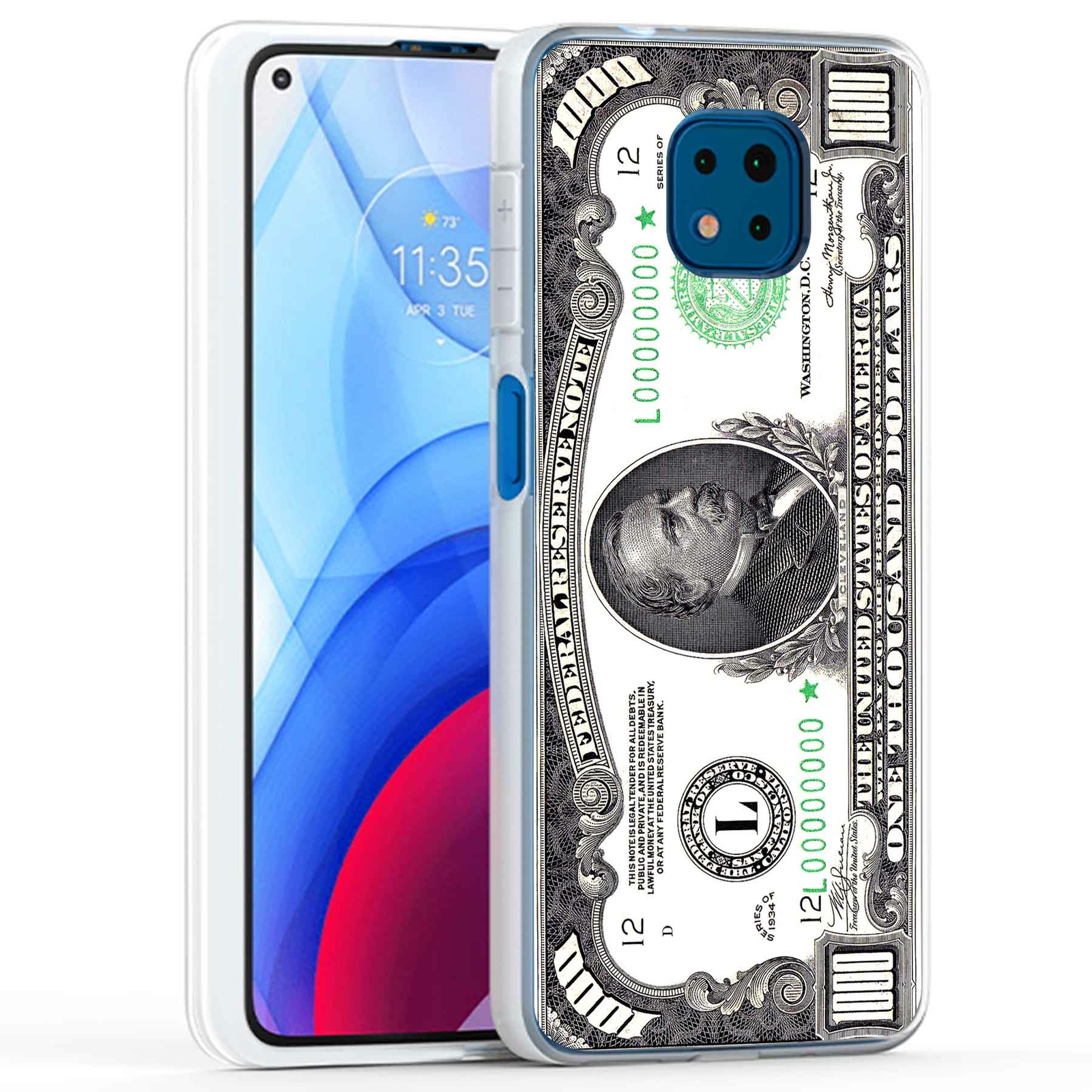 Phone Case Cover for Motorola Moto G Power 2021,One Thousand Dollars Print, USA