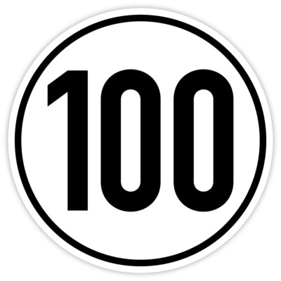 Aufkleber Geschwindigkeits-Schild  100 km/h  Folie gemäß StVZO § 58 | Ø 5-30 cm