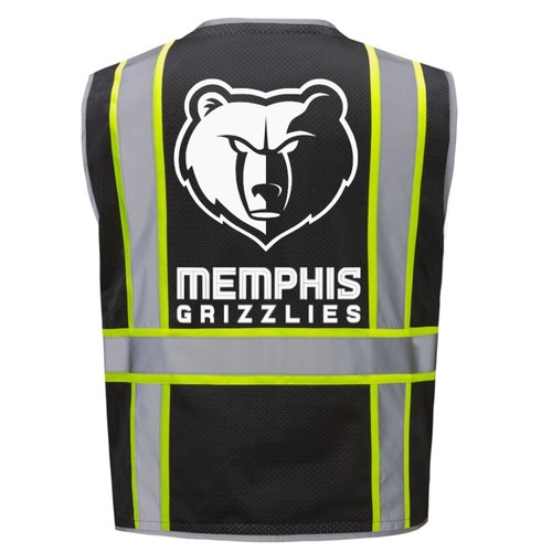 🦺🏀🚧MEMPHIS GRIZZLIES SAFETY VEST  PPE W/REFLECTIVE LOGO SIZE M/L/XL/2-4XL