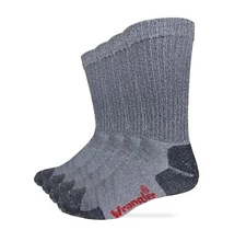 Wrangler Mens Ultra-Dri Everyday Rib Crew Work Boot Socks 4 Pair Pack