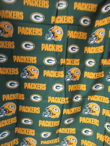 NFL Green Bay Packers Fabric Cotton Green Yellow VTG 2008 SZ 31