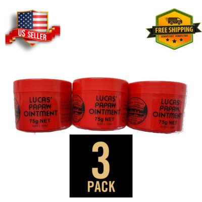 Lucas' Papaw Ointment 75g made from pure Australian papaws, (3 Pack)- US Seller