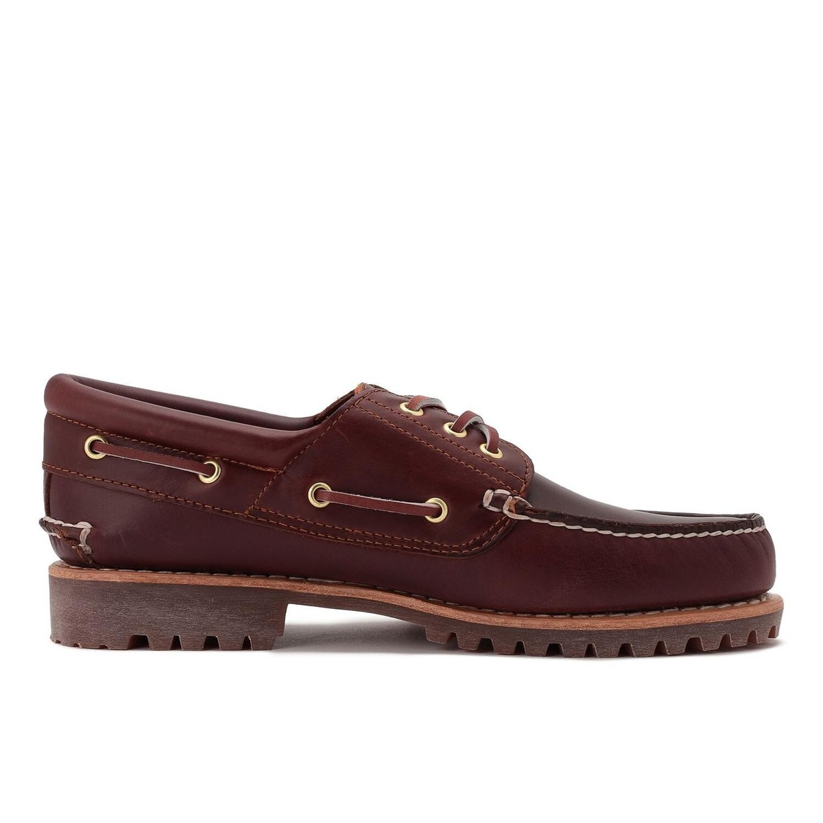靴 timberland 3 eye Men's 3-Eye Lug Handsewn Boat Shoe - Burgundy | Timberland US