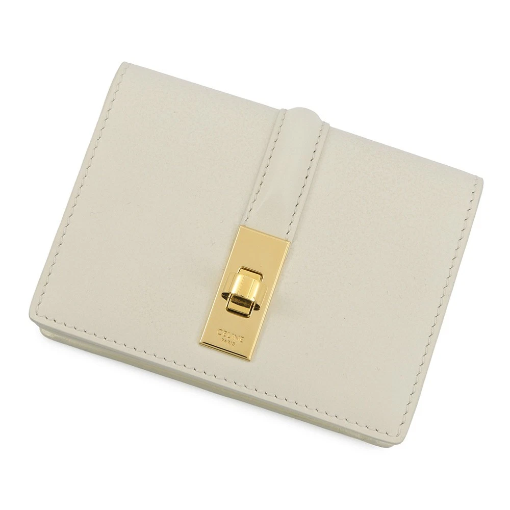 Celine — CELINE Card holder with flap, 16 sachets Calf Leather WhiteCotton 10M473GCG.00WC