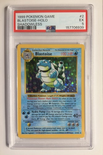 Blastoise (Shadowless) graded PSA 5 for sale on eBay