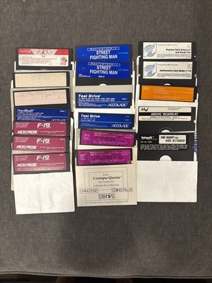   Huge Vintage IBM PC 5.25  Floppy Disk Software Lot Of 18 MS-DOS Games