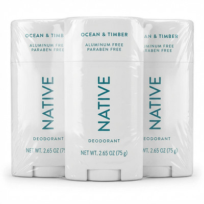 3 PACK - Native Deodorant Ocean Timber - 2.65 oz