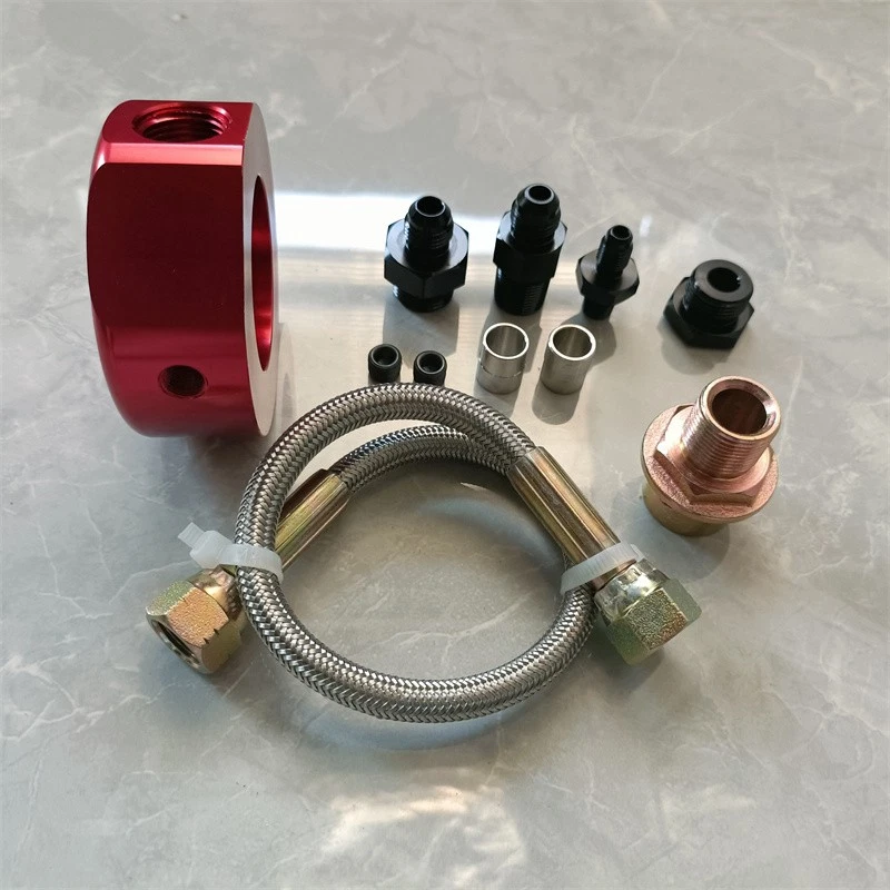 VTEC Head Conversion Kit For LS B18 B20 Aluminum Adapter Plate Sandwich Set Red - Image 4 of 4