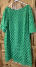 Adrianna Papell Dress 24W Green Honeycomb Lace Overlay Back Zip Lined