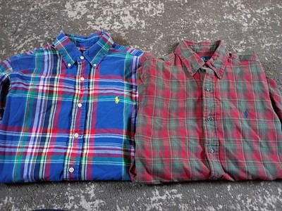 Ralph Lauren Custom Fit Mens Long Sleeve Button Up Shirt Size Small Set Of 2 EUC