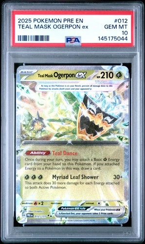 2025 POKEMON PRE EN-PRISMATIC EVOLUTIONS #012 TEAL MASK OGERPON EX PSA 10