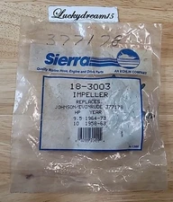 Genuine Sierra Marine 18-3003 Water Pump Impeller Replaces Johnson 377178