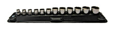 Snap On FSM 12 Piece Metric Shallow Socket Set 8-19mm 3/8 With PAKTY231 Mag Tray
