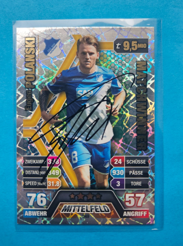 Topps Match Attax 2014/15 Eugen Polanski TSG Hoffenheim signiert IP Gladbach