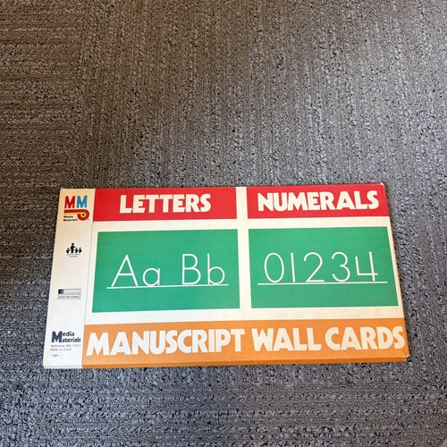 Vintage 1985 Media Materials Manuscript Wall Cards Letters Numerals Complete Set