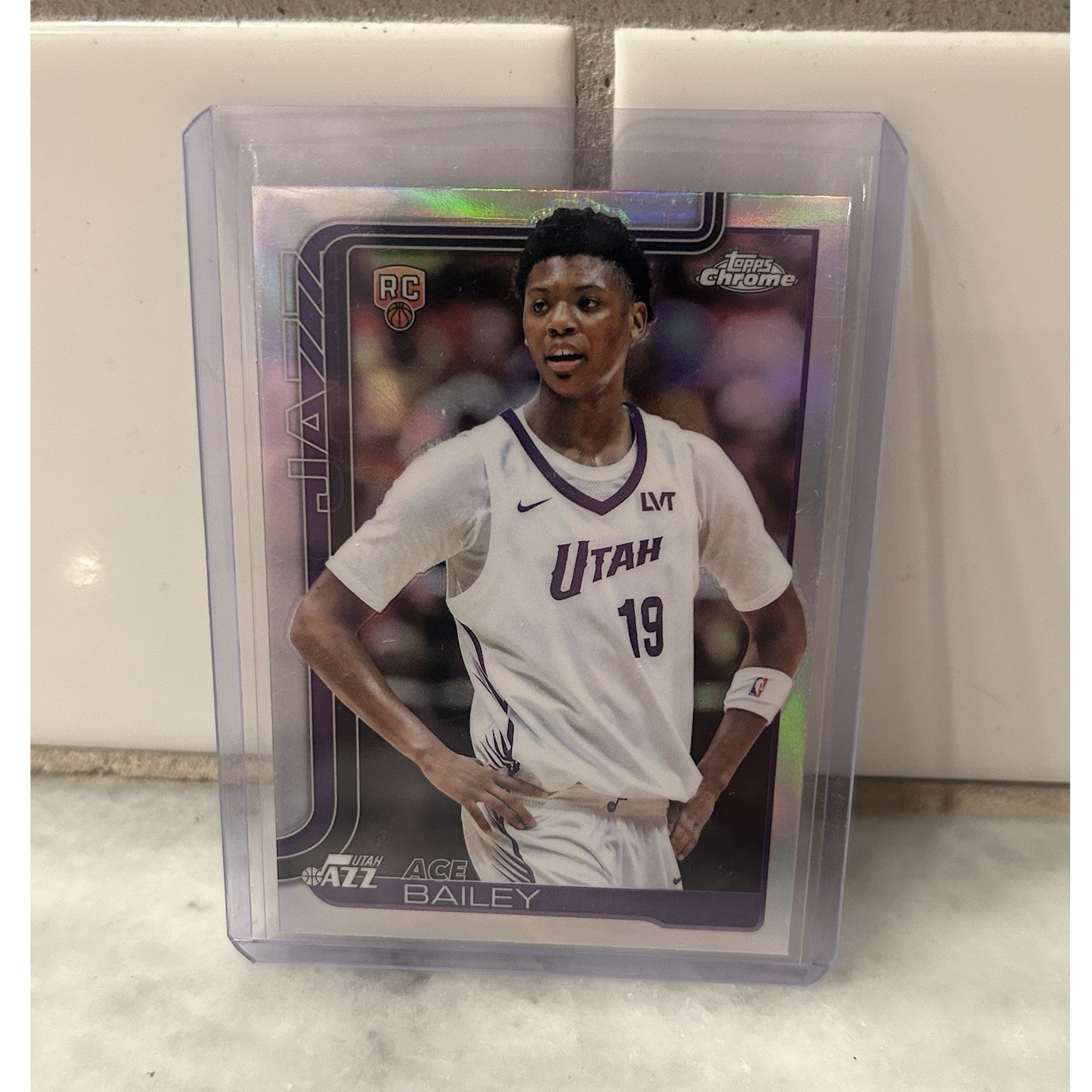 Topps 2025-26 silver chrome Ace Bailey Rookie Refractor #255 Utah Jazz