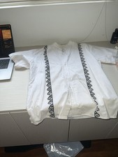 Men's Guayabera Cuban Beach Wedding Casual Short Sleeve Dress Shirt SZ m