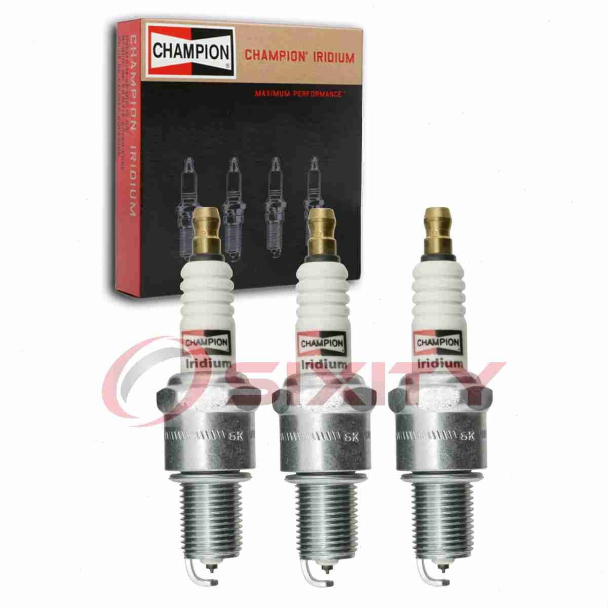 3 pc Champion Iridium Spark Plugs for 1988-1992 Daihatsu Charade 1.0L L3 wt