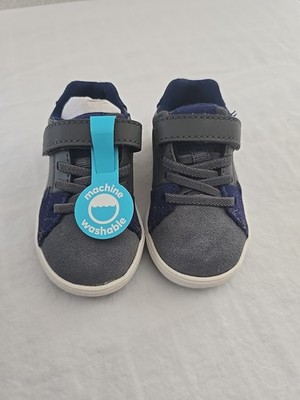 Stride Rite Unisex-Child Made2play Maci Sneaker Gray Navy Blue Size 4