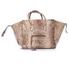Celine Phantom Luggage Tote Aus Pythonleder Weiblich Beige One Size
