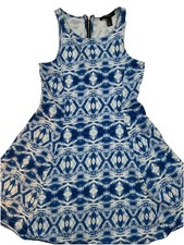 Forever 21 Size Small Blue & White Back Zip Up Sleeveless Woman G32