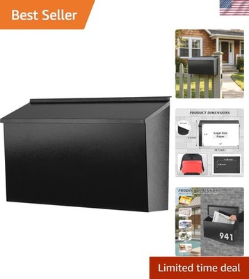 Elegant Wall-Mounted Mailbox: Large Capacity Rust-Proof Steel Design, 15.7 x9.9 