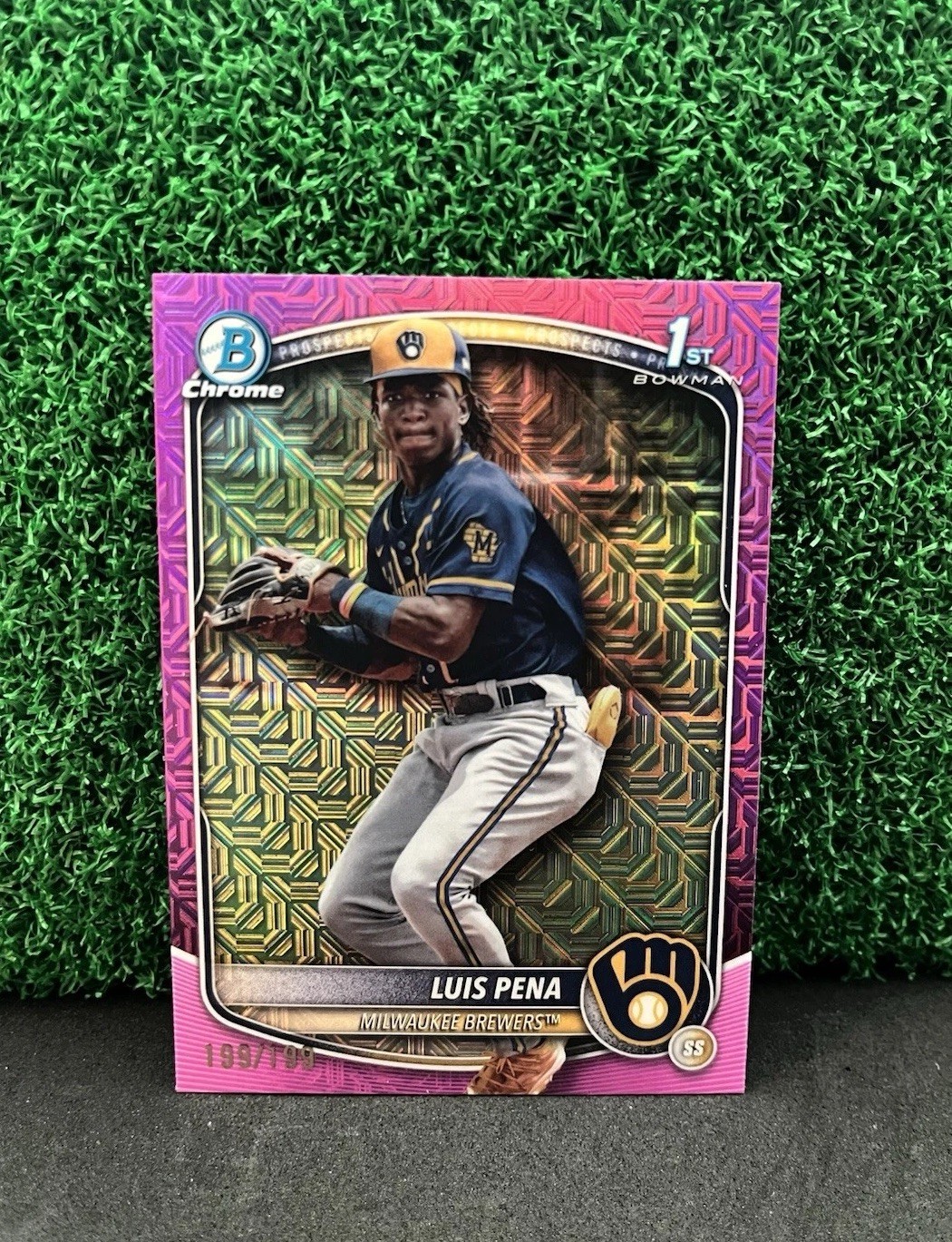 2025 Bowman Chrome Prospects Luis Pena #BCP-38 Pink Mojo Refractor 199/199