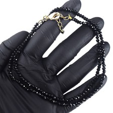 Wonderful Amazing Cut Black Spinel 45.00 Cts Beaded Sparking Necklace RK 24 E778