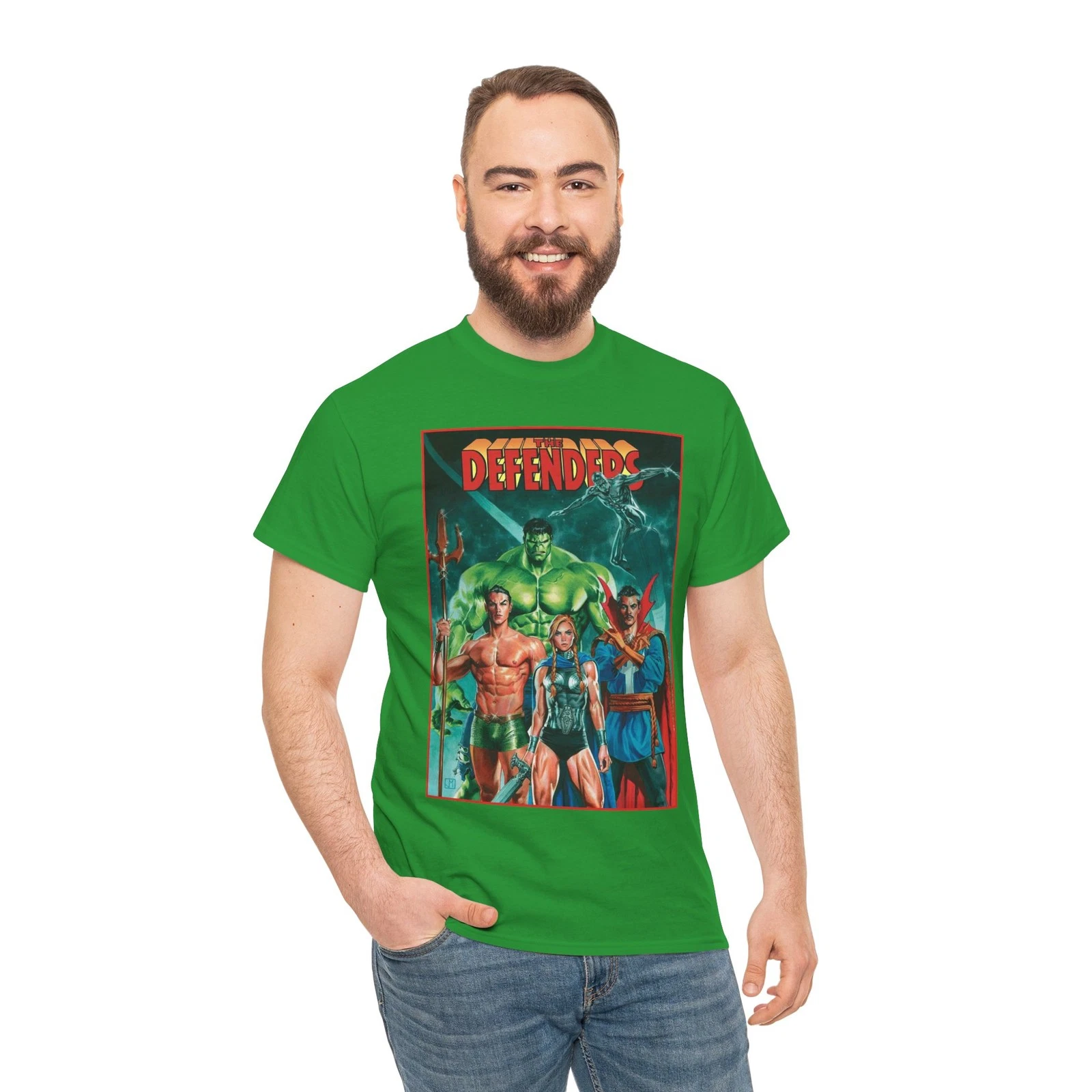 Defenders T-Shirt - Dr Strange, Valkyrie, Hulk, Namor, Silver Surfer - Marvel
