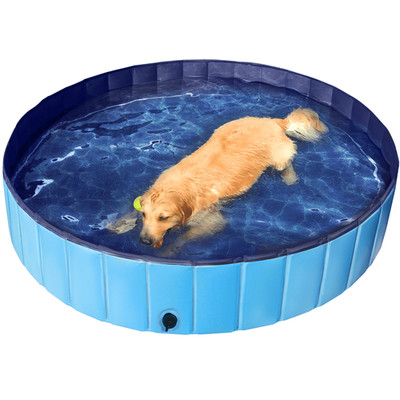 63'' Foldable Pet Swimming Pool for Indoor and Outdoor, Blue