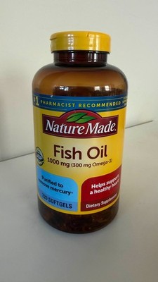 Nature Made Fish Oil 1000 mg Softgels, 320 Count Brand New & Sealed - Fast Ship