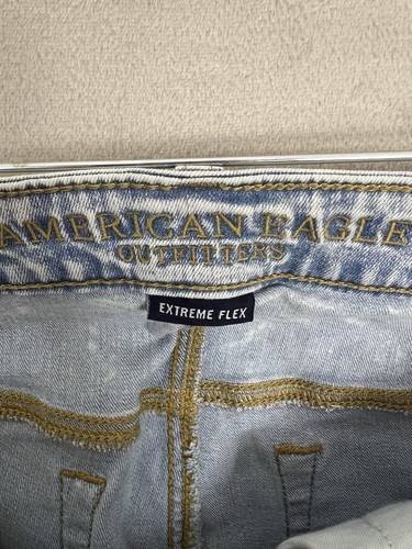 Pantalones de mezclilla ajustados American Eagle Extreme Flex 29 X 30 azules elásticos desgastados para hombre - Imagen 17 de 21