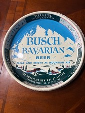 1950s Vintage Busch Bavarian Beer Metal Serving Tray 13" Lifestyle Theme