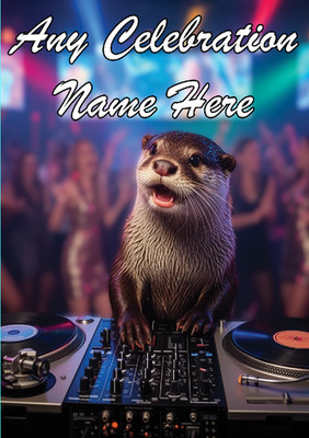 nai239 Otter Club DJ Geburtstagskarte Vater Mutter Ruhestand jeder Anlass