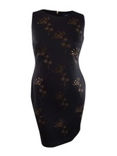Tommy Hilfiger Women's Studded Sheath Dress (12, Black)