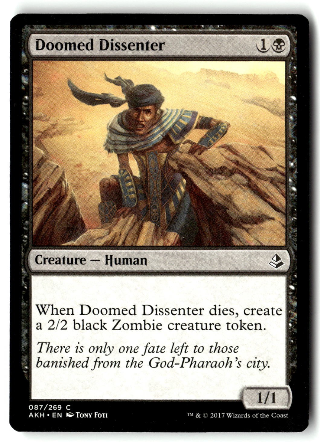 Doomed Dissenter 87 Common Amonkhet Magic: The Gathering Lightly Played