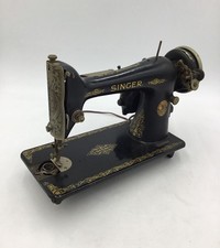 Machine à coudre Singer 66 noir vintage années 1920 décalcomanie filigrane rouleau doré