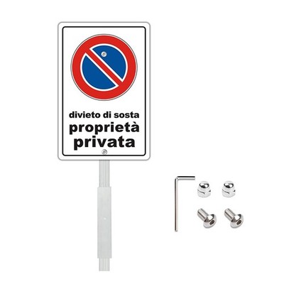 Parkverbotsschild Privateigentum mit Halterung aus Aluminium Schild Parkverbo...