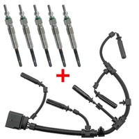 Newparts Kabelbaum + 5 GlüHkerzen FüR VW Transporter T5 2.5 TDI 070971277B