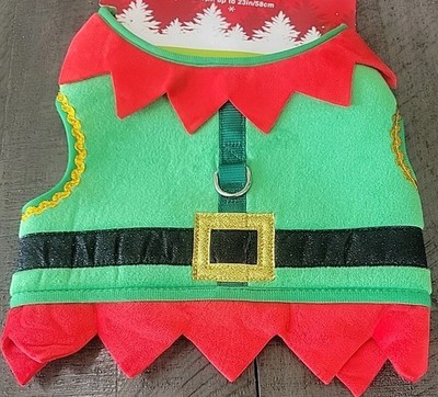 Happy Howlidays Christmas Elf Pet Harness Dog 23in/58cm Girth L New I   U Buckle