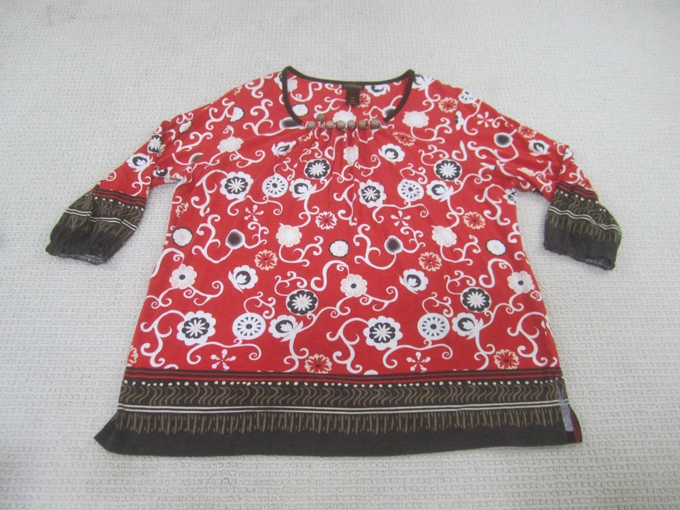 Womens 1X/XL Shirt Blouse Plus Floral Multicolor Casual Lot of 10 Various Brands - Image 4 of 4