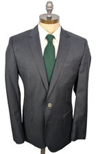 BOSS Hugo Sport Coat Black Gray Check Dual Vent Sz 42L Hutsons