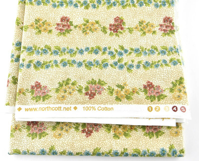  Northcott Fabric Sweet Hydrangea by Ro Gregg Cotton 1.7 Yrds Quilt Floral Vtg