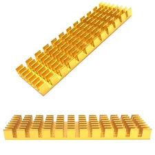 2 PCS Gold Heatsinks for M.2 NVME SSD 2280 Aluminum with Thermal Pads