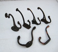 Victorian Reclaimed Cast Iron Coat Hooks x 6