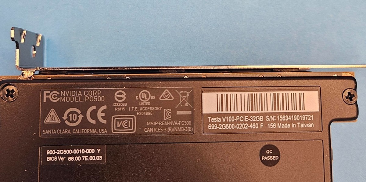 NVIDIA Tesla V100 32GB HBM2 PCIe GPU Graphics Card 900-2G500-0010